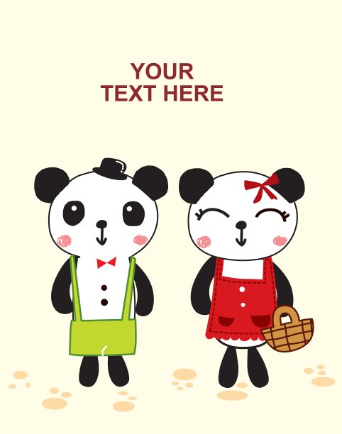 可爱的两只熊猫图片下载