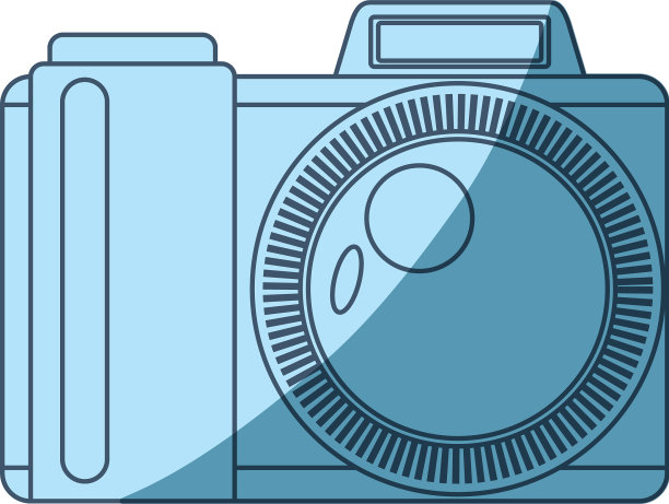 照片相机的蓝色阴影剪影图片下载