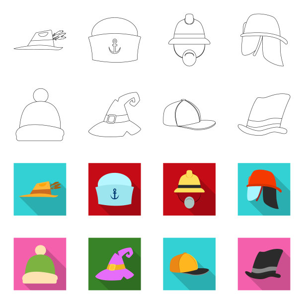 设计的头饰和帽子的标志套图片下载