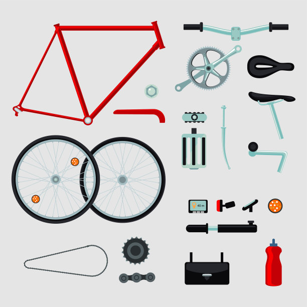 自行车细节孤立的白色自行车零件图片下载