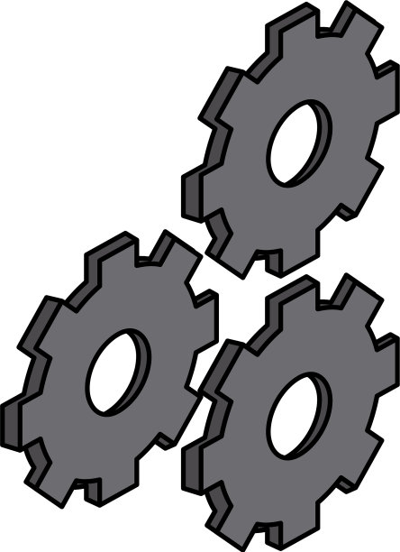 三齿轮图标图像图片下载
