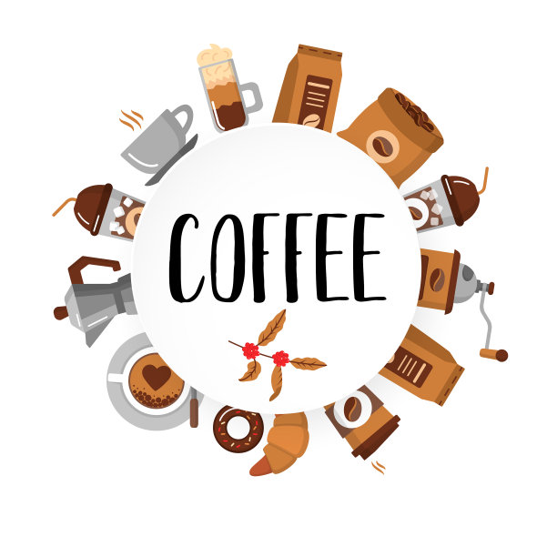 咖啡平面收集饮料装饰图标图片下载