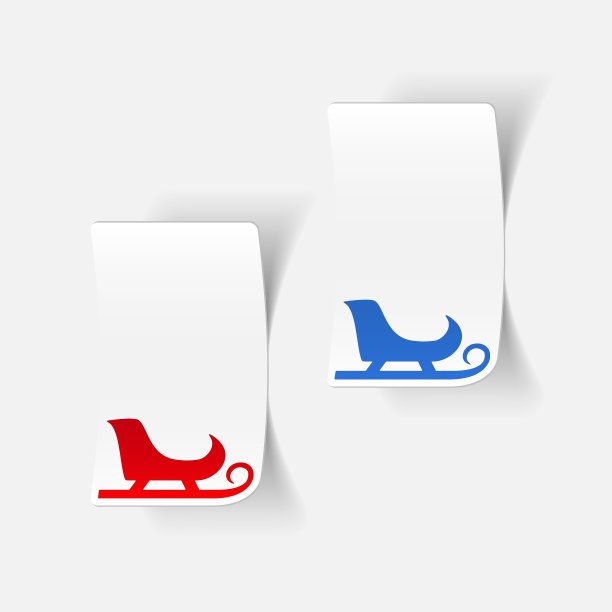 雪橇的现实设计元素图片下载