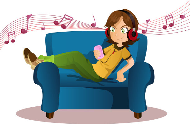 听音乐的女孩图片下载