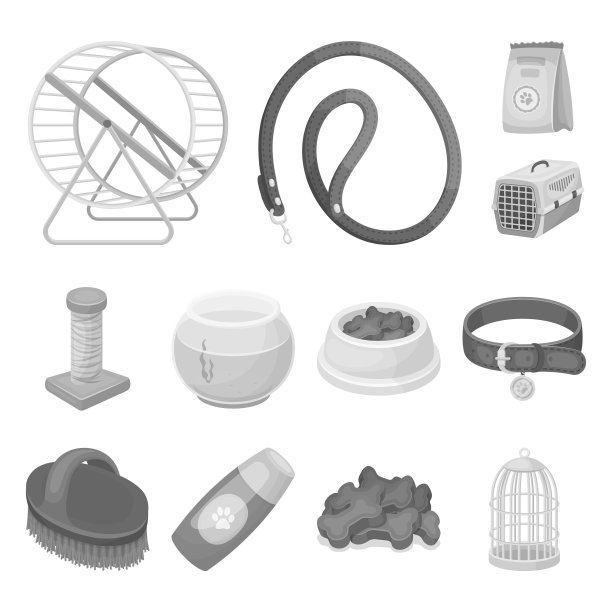 宠物商店单色图标集合图片下载