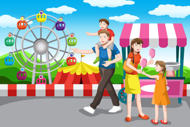 快乐的一家人要去度假了图片下载