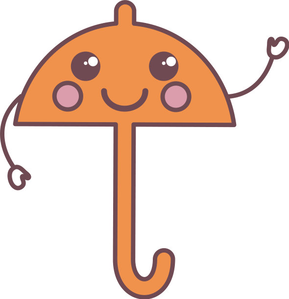 伞剪影卡哇伊人物图片下载