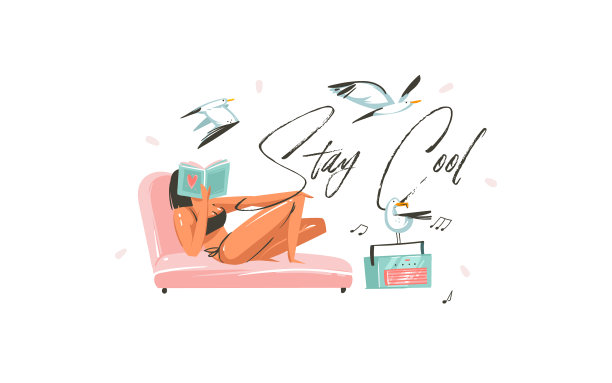 手绘抽象图形卡通夏季图片下载