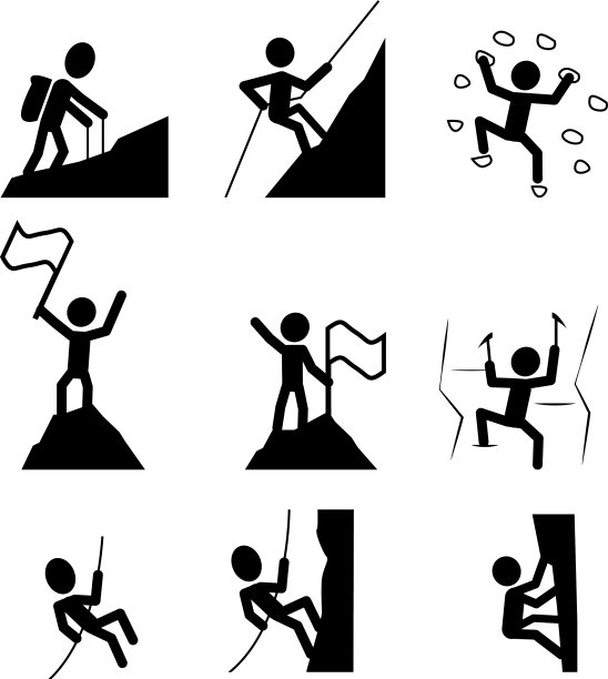 徒步和攀登的标志图片下载