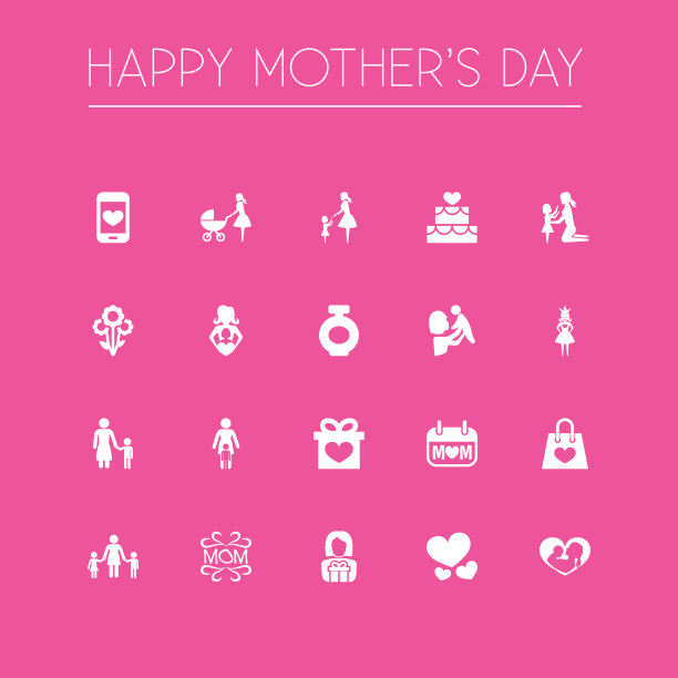母亲节图标设计概念集20个这样图片下载