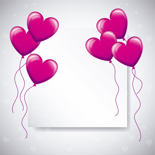 爱气球心形放飞模板设计图片下载