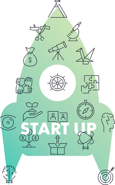 直线图标火箭形状开始图片下载