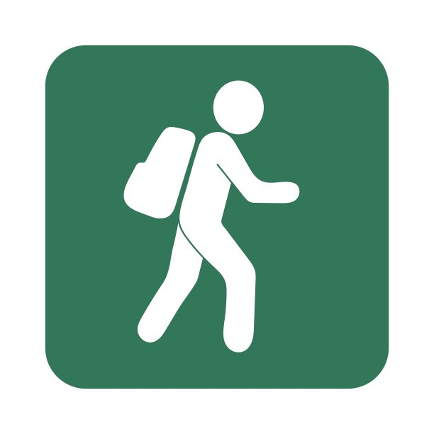 徒步标志孤立标志符号图片下载