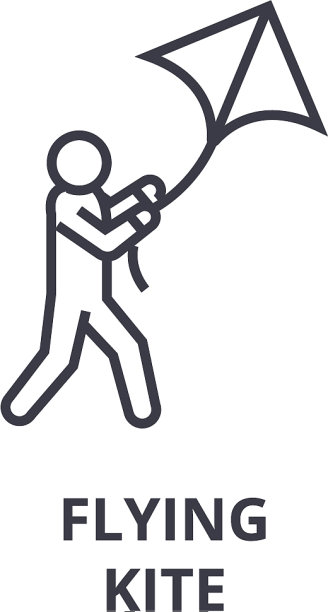 飞行风筝线图标轮廓符号线性符号图片下载