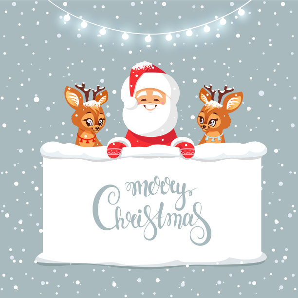 圣诞老人和鹿图片下载