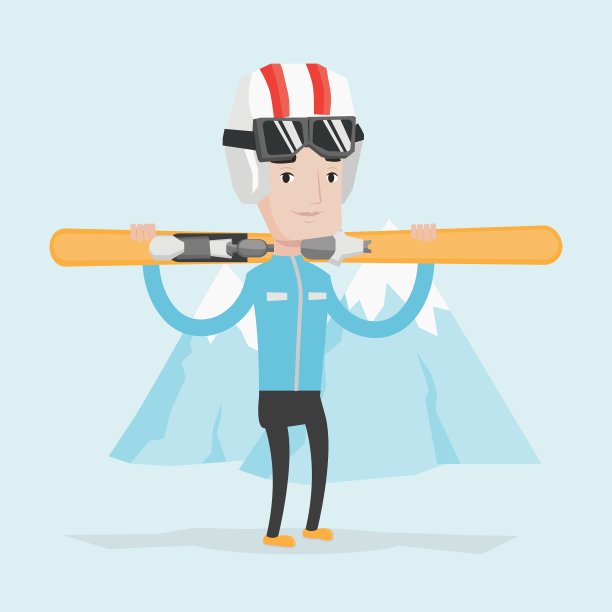 男人拿着雪橇图片下载