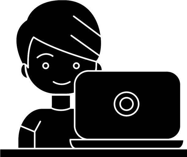 男孩工作的笔记本图标图片下载