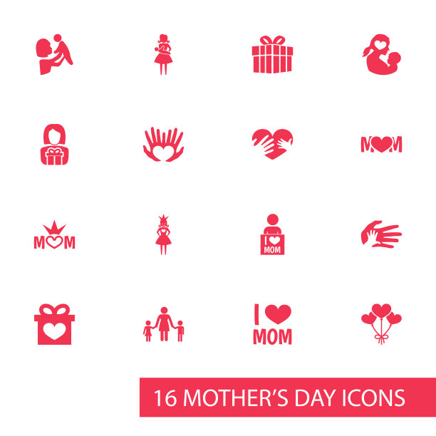 母亲节图标设计概念集16个这样图片下载