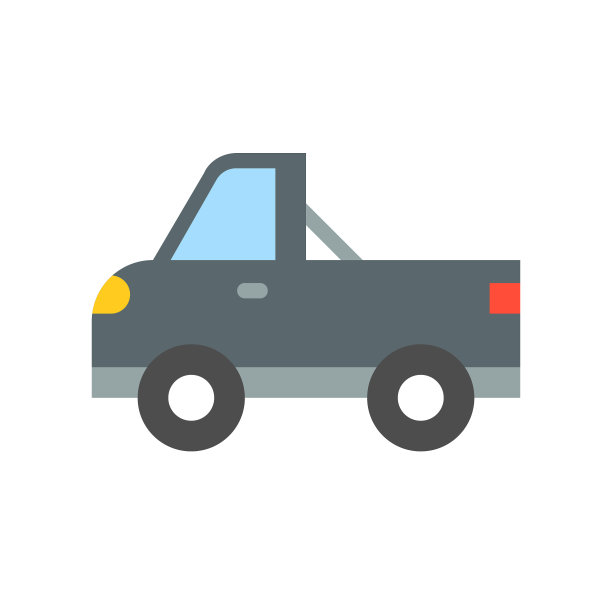 皮卡运输图标平面设计图片下载