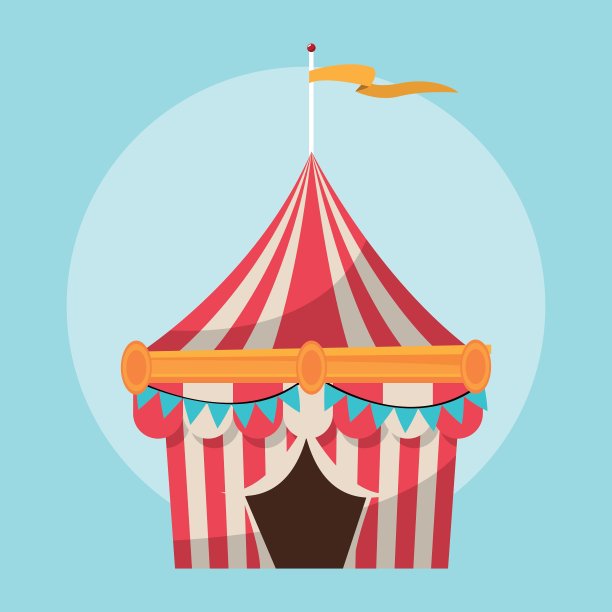 嘉年华设计的条纹帐篷图片下载