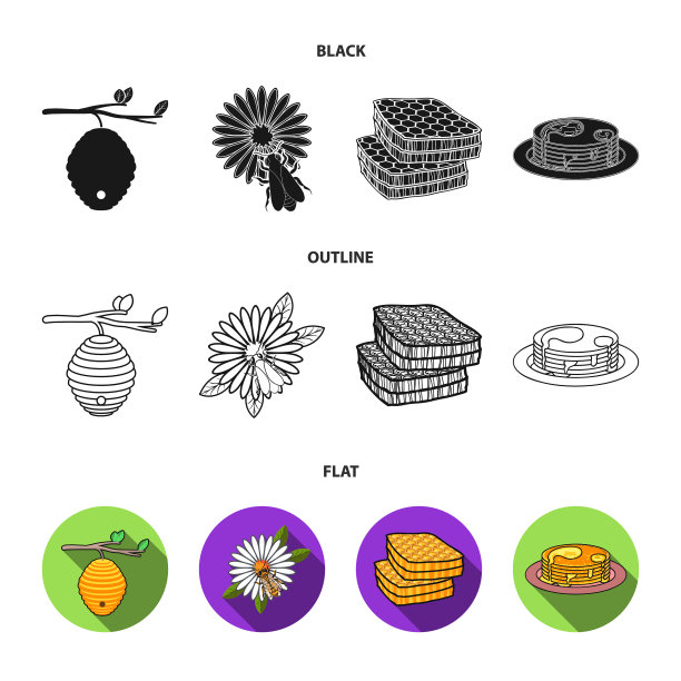 树枝上的蜂箱，花上的蜜蜂，蜂房图片下载