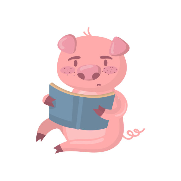 可爱聪明的猪性格读书有趣图片下载
