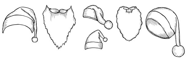 一套圣诞老人的帽子图片下载
