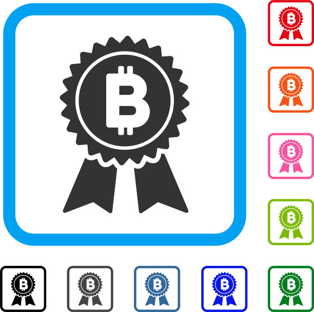 比特币奖励印章框架图标图片下载