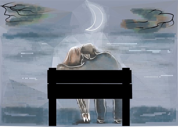 夫妇在板凳上图片下载