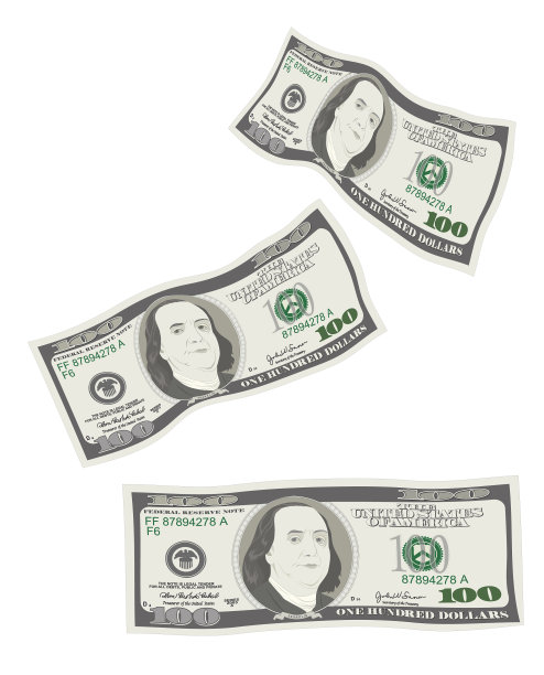 飞落的100美元钞票图片下载