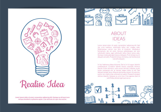 商业涂鸦图标卡片传单或图片下载