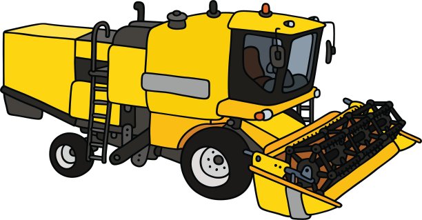 有趣的黄色收割机图片下载