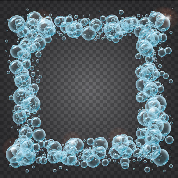 洗发水框架逼真的水泡沫图片下载