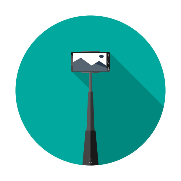 自拍工具的智能手机图标孤立在backgr图片下载