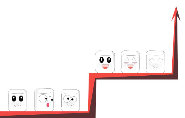 卡通面孔坐在不同的红色树枝上图片下载