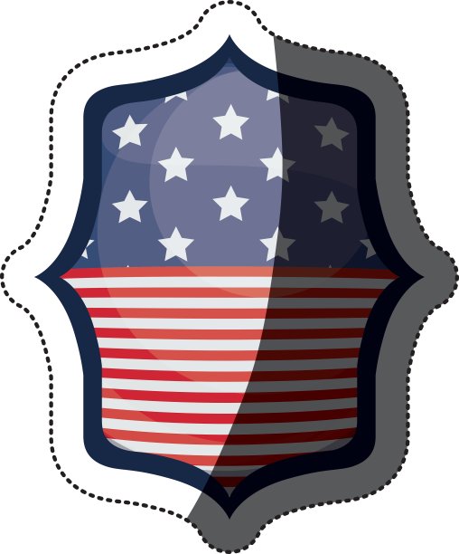 孤立的美国国旗内部框架设计图片下载