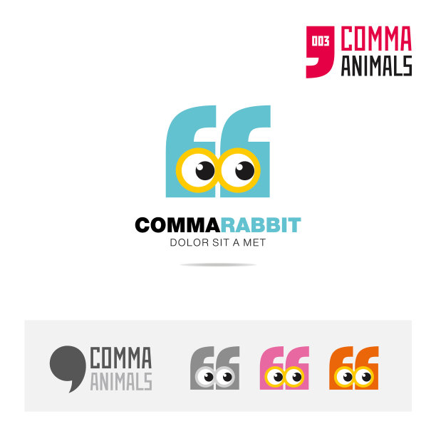 兔动物概念图标设置和标志品牌图片下载