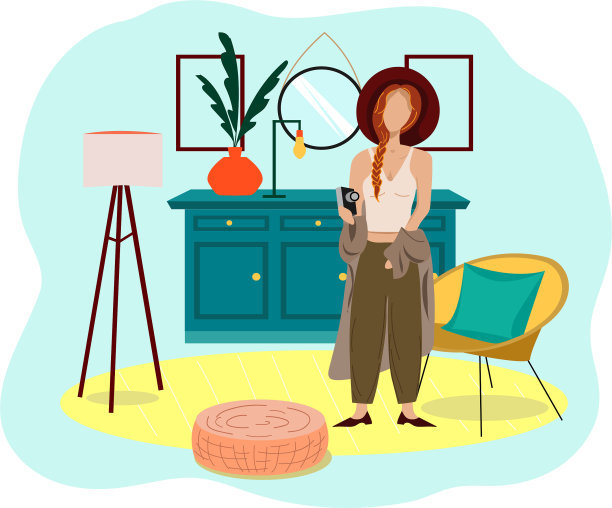 女孩的摄影师。在家里工作。创造性的工作。图片下载