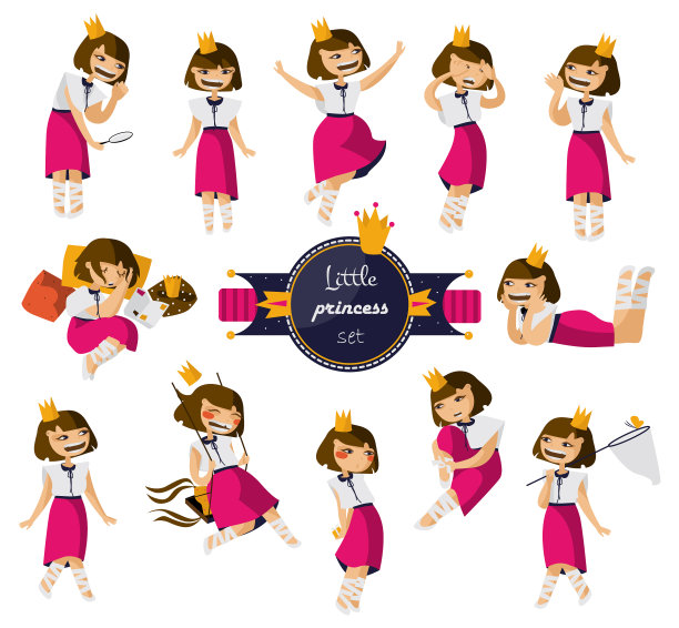 镶有可爱可爱的小女孩手绘图片下载