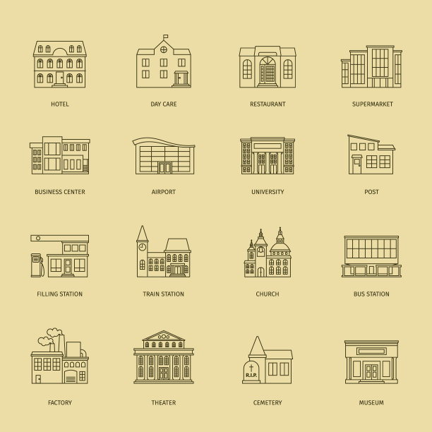 城镇房屋轮廓图片下载