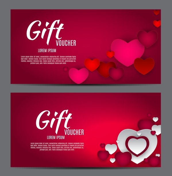 情人节心形象征爱和礼物卡图片下载