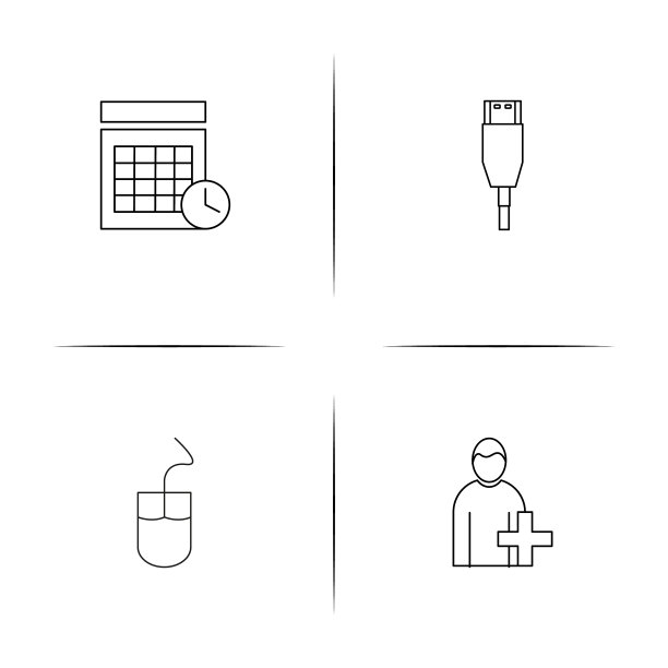 互联网技术简单的线性图标图片下载