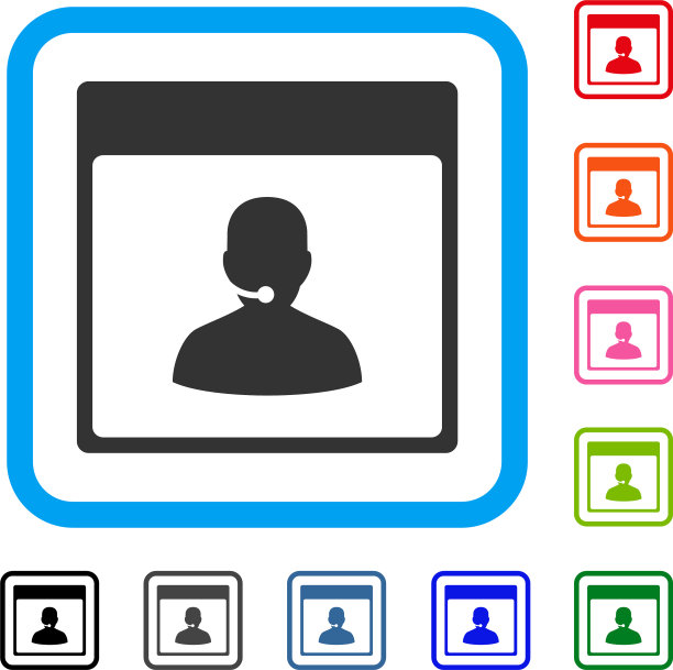 呼叫中心经理日历页边框图标图片下载