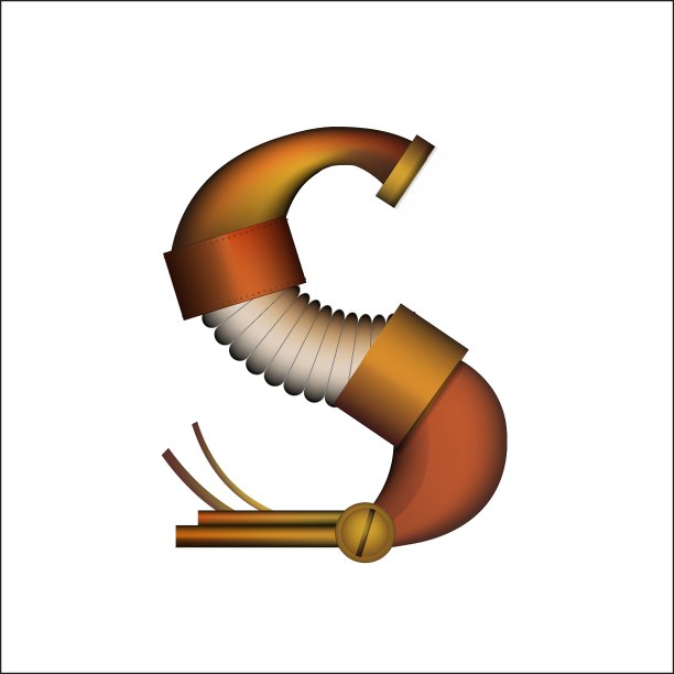 蒸汽朋克字母孤立在白色图片下载