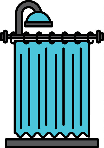淋浴帘清洁浴室内部元素图片下载