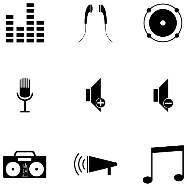 扬声器图标集图片下载
