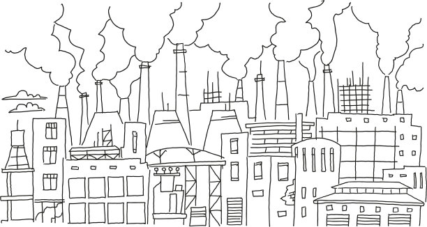 工业污染大城市全景图图片下载