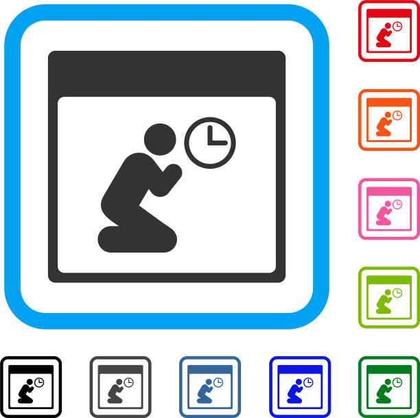 祈祷时钟日历页框图标图片下载