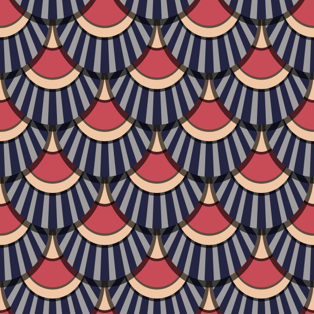 孔雀尾巴复古色彩无缝图案图片下载