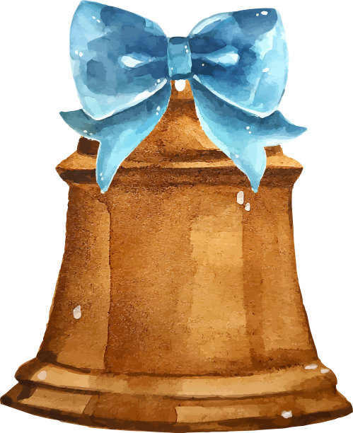 圣诞钟声水彩画汉图片下载